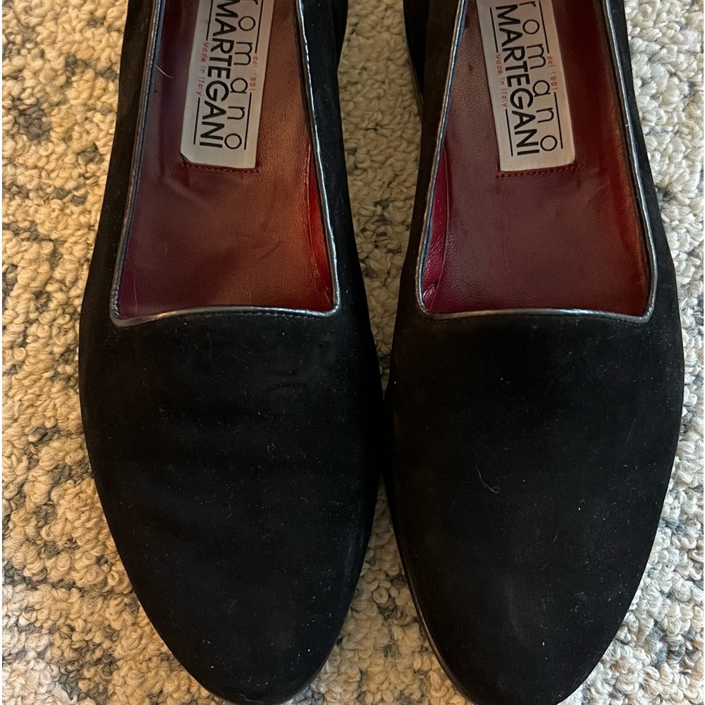 Romano Martegani Black Suede Tuxedo Slip-on
